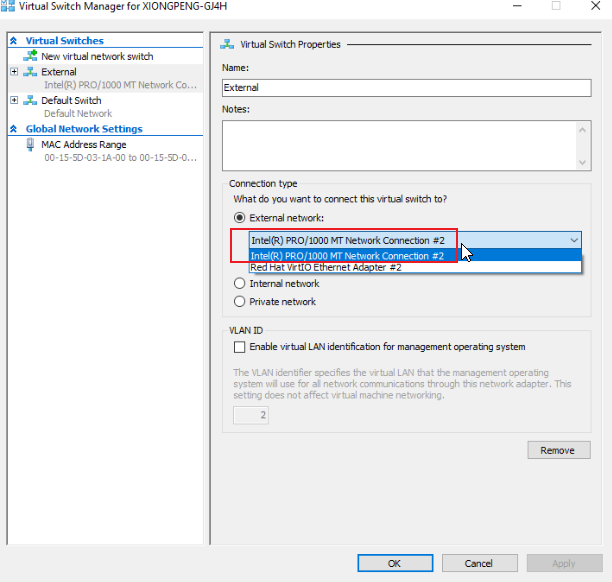 Hyper-V Virtual Switch Manager
